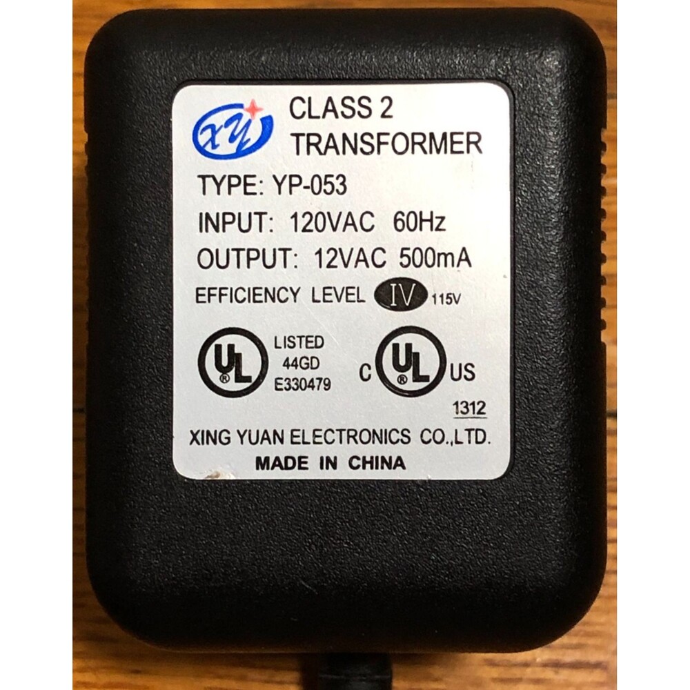 XY Power Adapter Class 2 Transformer 12VAC 500mA 120VAC YP-053 Charger - Picture 3 of 3